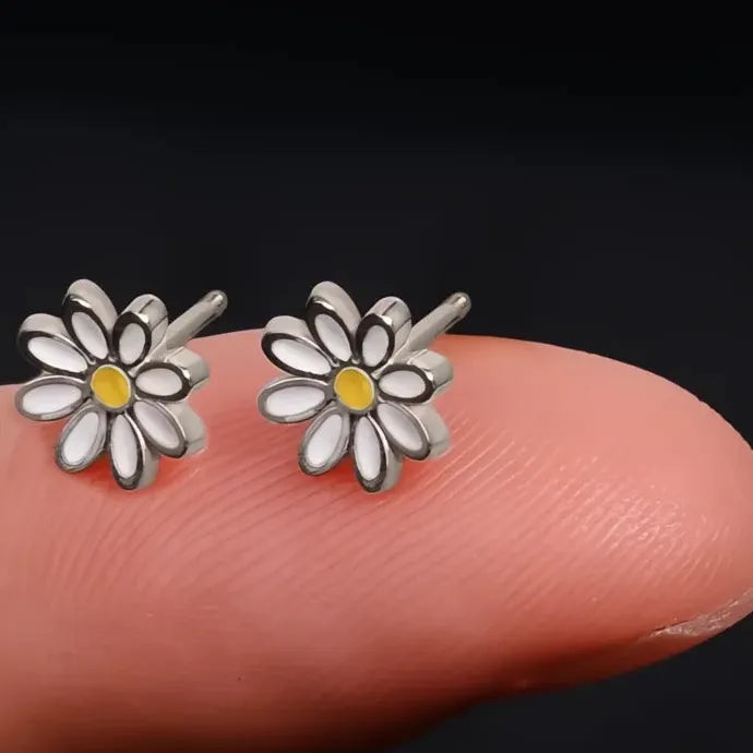 Geometric Brass Stud Earrings for Women Dainty Daily Wear Gift