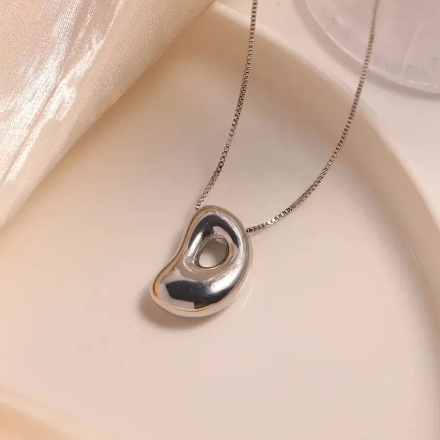 18K Gold Plated A-Z Initial Necklace Silver Balloon Alphabet Choker Gift