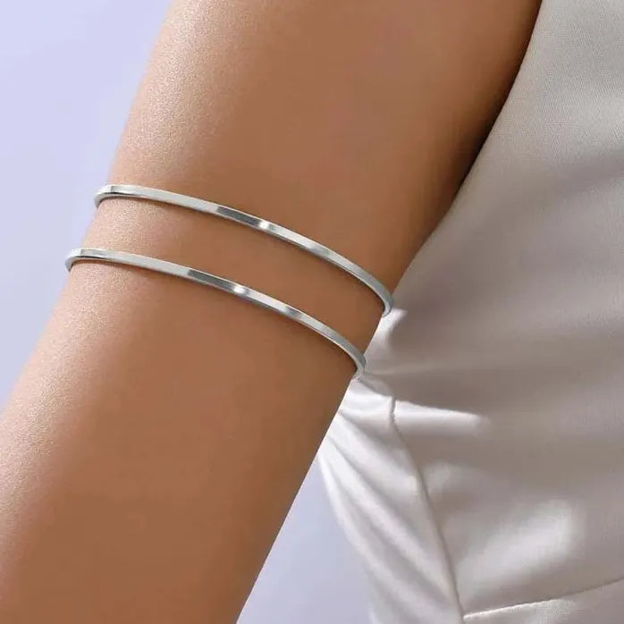 Vintage Gold Metal Multilayer Lines Adjustable Cuff Bracelet for Women Jewelry
