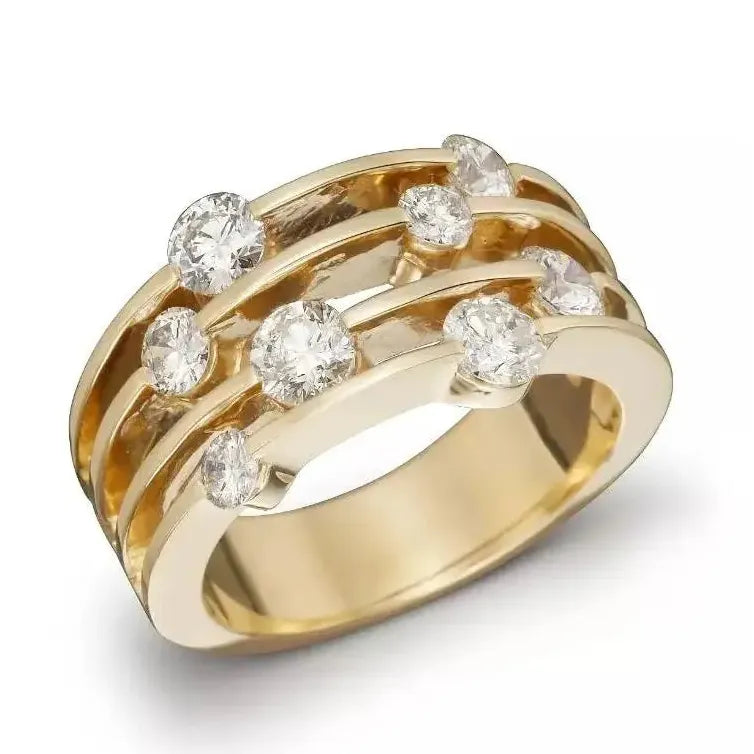 Fashion Hollow Out Zinc Alloy Ring for Women Party Accessories Gold Color