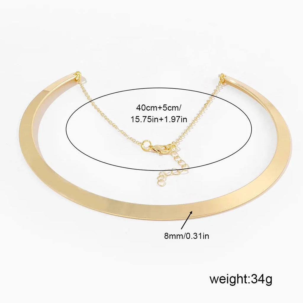 Geometric Snake Bone Chain Choker Necklace Women Stainless Steel Gold Jewelry