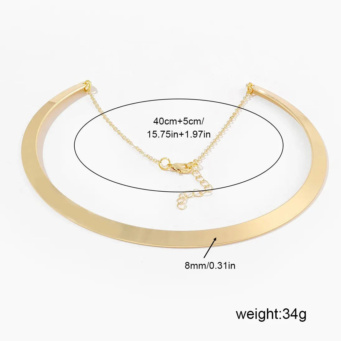 Geometric Snake Bone Chain Choker Necklace Women Stainless Steel Gold Jewelry