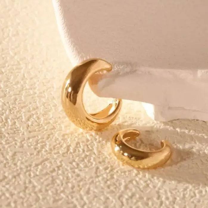 Punk Hip Hop Geometric Metal C-Shape Clip Earrings for Women Party Jewelry
