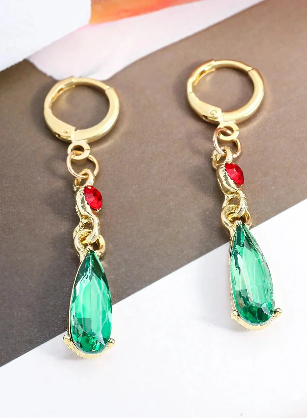 Elegant Zinc Alloy Earrings Women Hayao Miyazaki Howl's Moving Castle Red Beads Gift