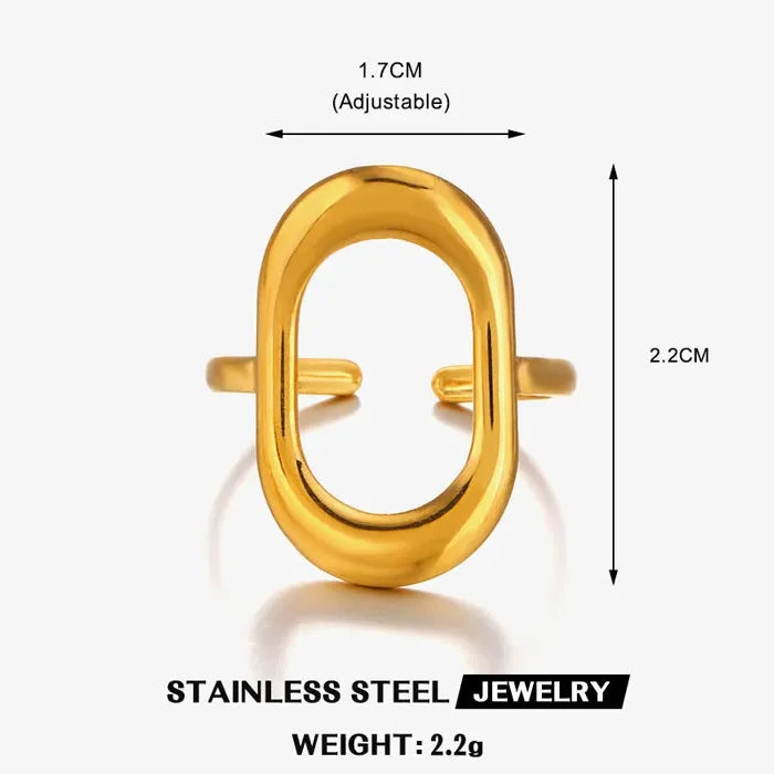 Adjustable Geometric Wide Open Finger Ring for Women Gift Trendy Jewelry
