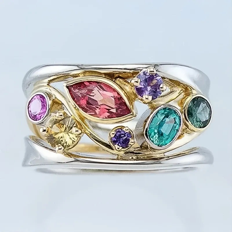 Fashion Cross Female Finger Ring Cubic Zirconia Brass Jewelry Party Gift Stylish Accessory