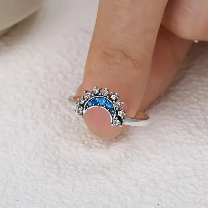 Adjustable 2pc Sun Moon Star Couple Rings for Women Romantic Gift Jewelry