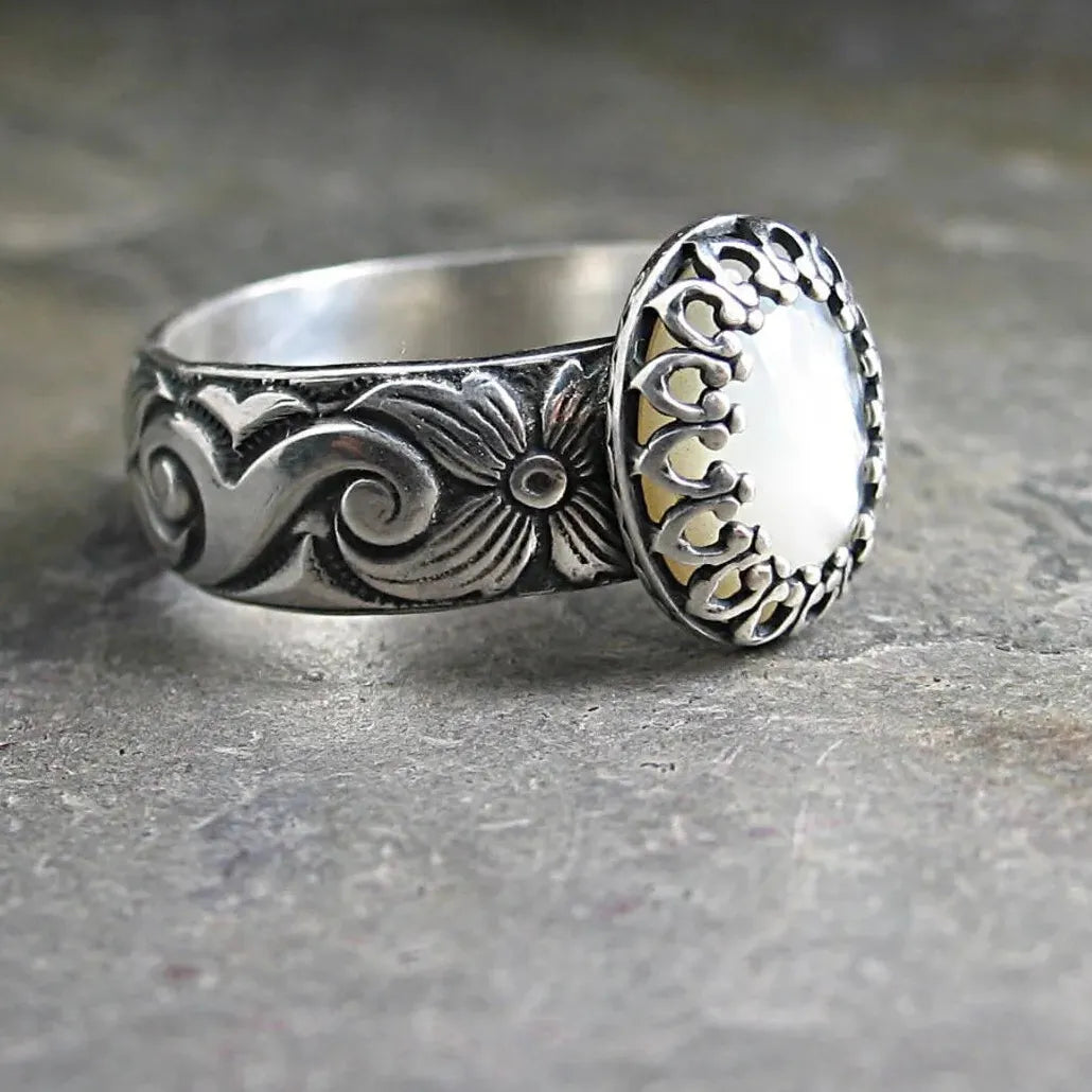 Retro Fashion Resin Inlay Ring for Men Zinc Alloy Simple Stylish Jewelry