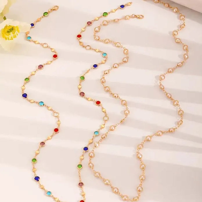 2024 Luxury Colorful Crystal Zircon Rhinestone Tassel Necklace for Women