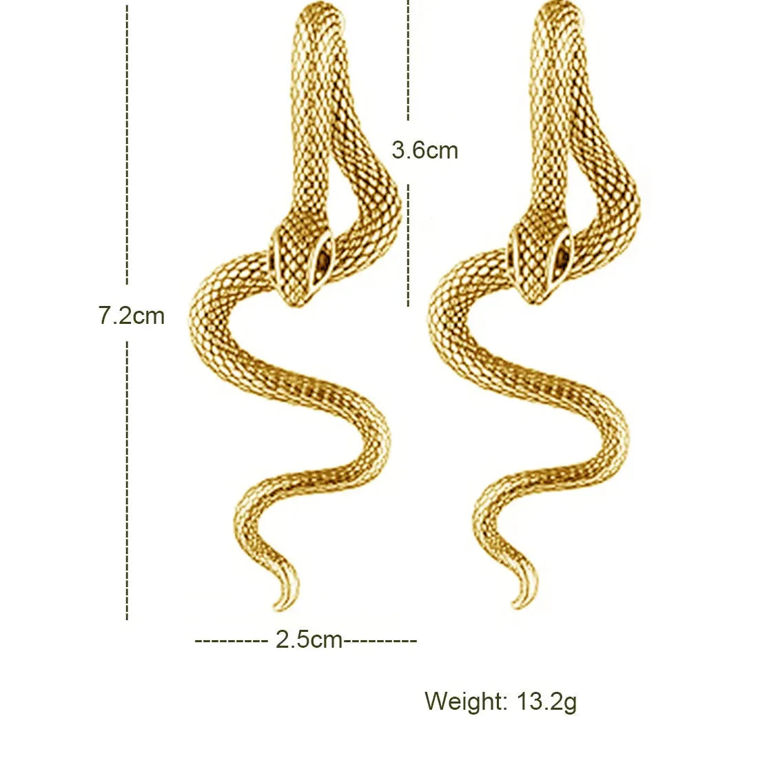 2026 Gothic Snake Zinc Alloy Detachable Long Stud Earrings for Men Women