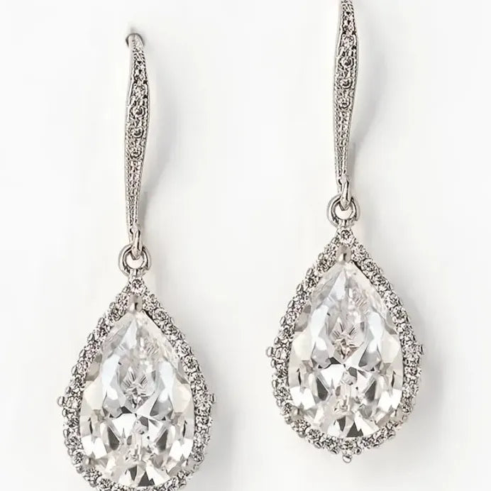 Elegant Geometric Drop Earrings for Women with Cubic Zirconia Gift