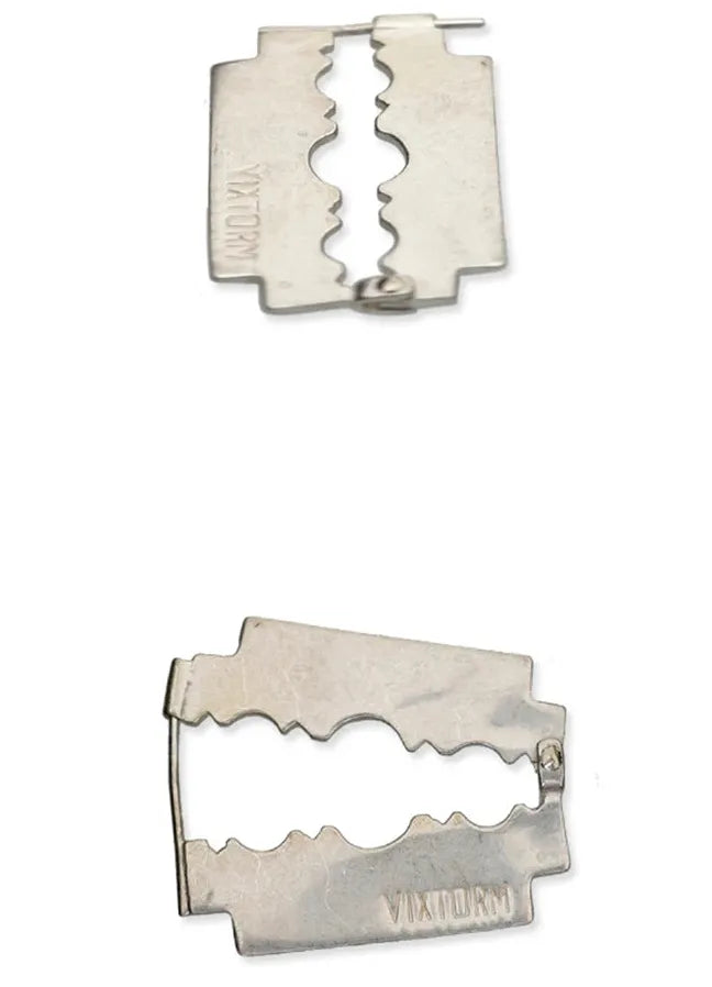 Copper Skeleton Razor Blade Stud Earrings Cyberpunk Unisex Jewelry Gift