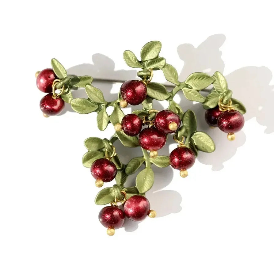 Geometric Girls Brooch Cranberry Design Elegant Pin Accessory