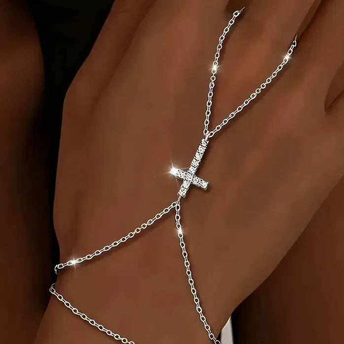 Gold Color Cross Linked Thin Chain Bracelet for Women Fashion Jewelry