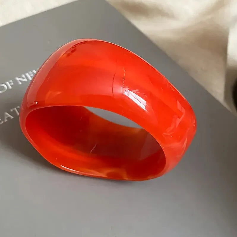 Vintage Irregular Wide-Face Bangle Bracelet Forest Design Jewelry Gift
