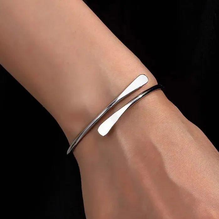 Adjustable Gold Color Geometric Metal Cuff Bracelet for Women Men Gift