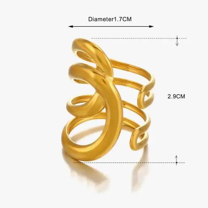 Stainless Steel Geometric Wide Cross Cocktail Ring for Women Men Fashion Jewelry