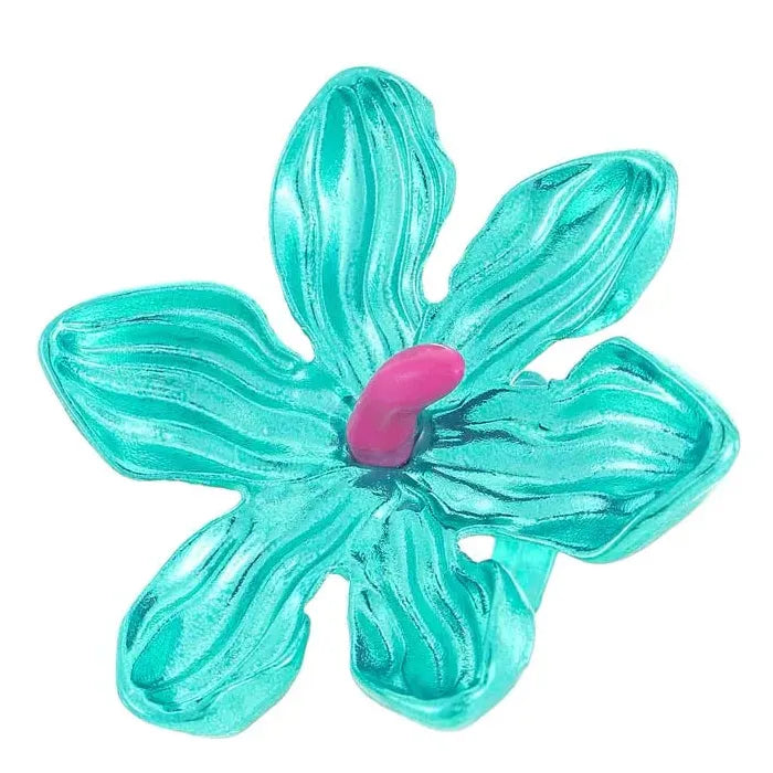 Adjustable Colorful Flower Geometric Ring for Women Stylish Fashion Jewelry