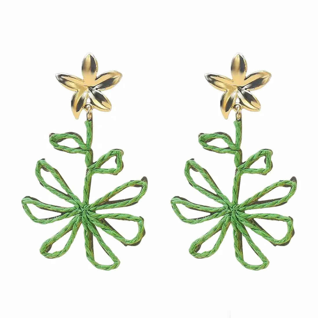 Vintage Lafite Five Petal Flower Earrings for Women Summer Jewelry Gift
