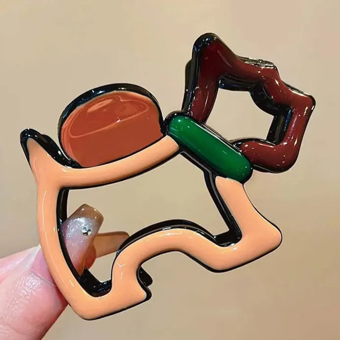 Cartoon Dog Hair Claw Clip for Women Girls Plastic Hair Accessory