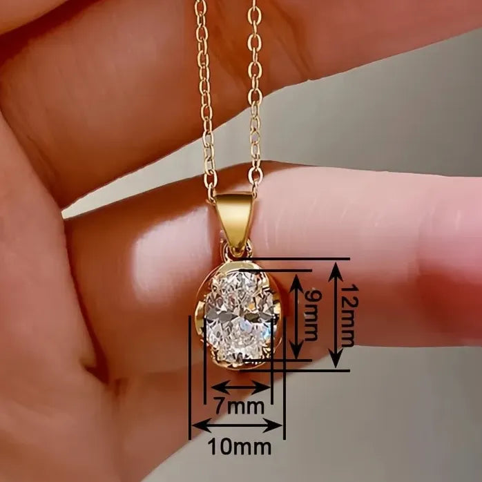 Minimalist Copper Alloy Geometric Pendant Necklace with Cubic Zirconia for Women
