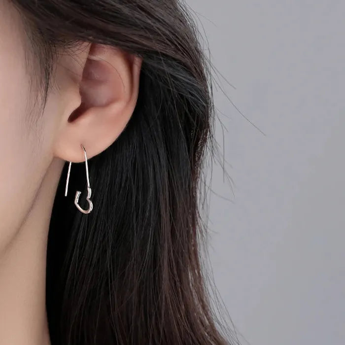 Stainless Steel Punk Paperclip Safety Pin Stud Earrings Gothic Jewelry