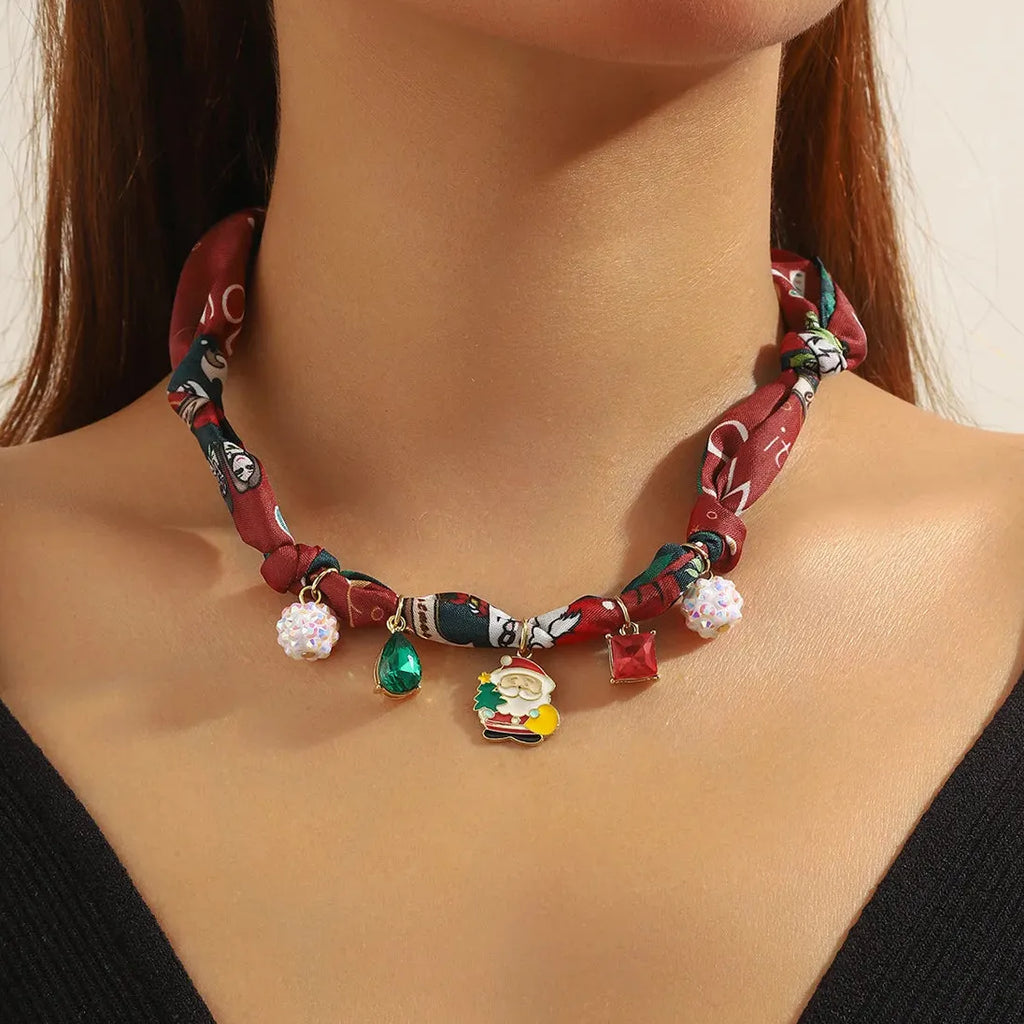 Copper Alloy Multicolored Knot Scarf Necklace Featuring Crystal Daisy Bowknot Heart Star Charms Choker for Women Autumn