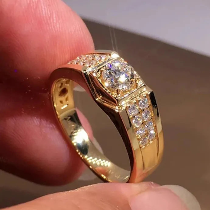 European American Full Diamond Fashion Ring Zinc Alloy Acrylic Women Jewelry