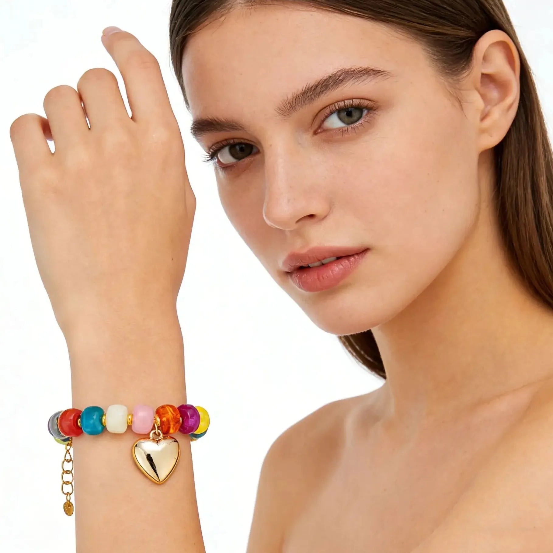 Handmade Beaded Bracelet for Women Boho Chunky Summer Jewelry Charm