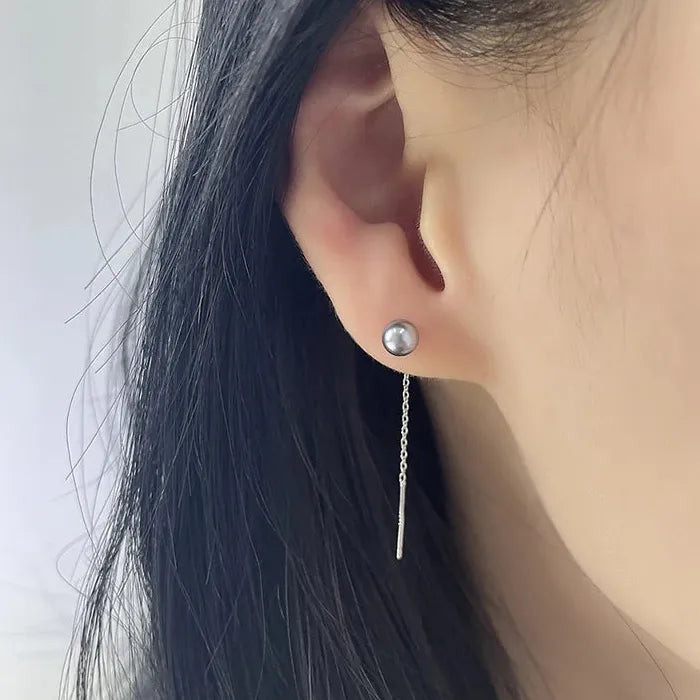 Elegant Long Imitation Pearl Dangle Tassel Earrings for Women Wedding Jewelry