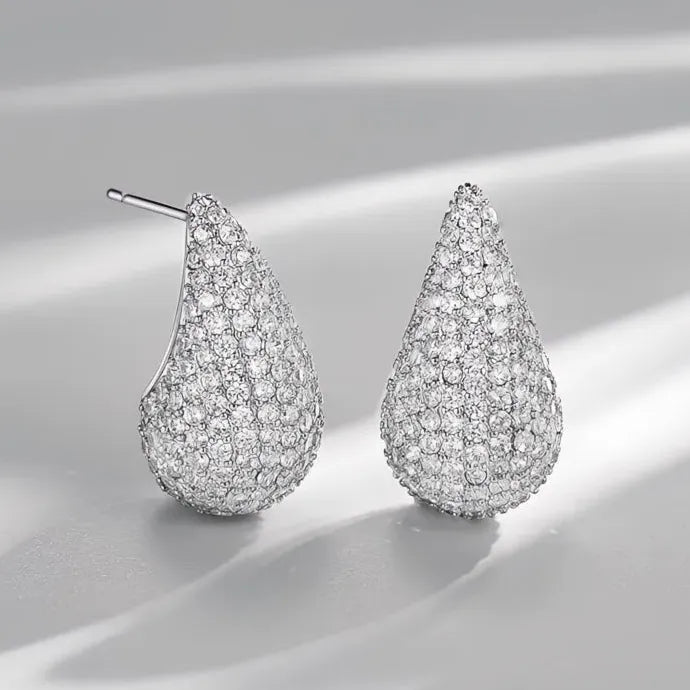 Water Drop Cubic Zirconia Earrings Women Geometric Copper Alloy Jewelry