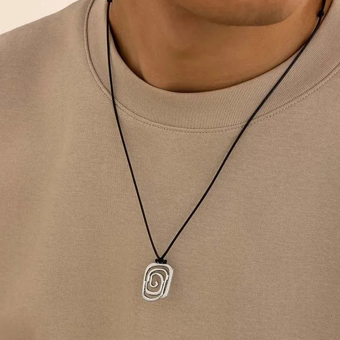 Vintage Spiral Vortex Pendant Necklace Women Punk Hip Hop Y2K Jewelry Gift