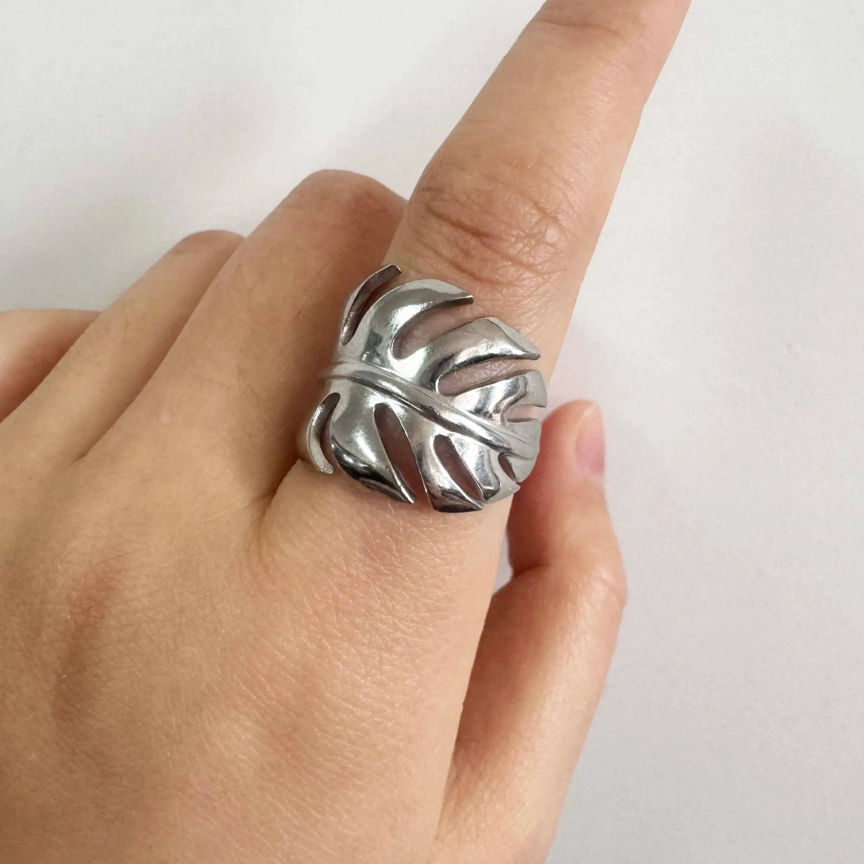 Adjustable Stainless Steel Starfish Multi-Layer Vintage Silver Ring for Women Men Jewelry