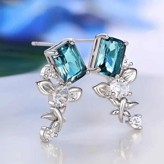 Trendy Women’s Geometric Cubic Zirconia Drop Earrings for Wedding Party