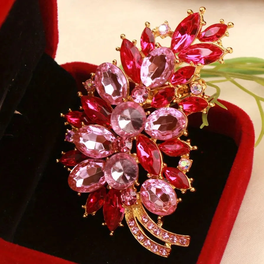 Luxury Floral Brooch Pin Elegant Classic Jewelry Accessory for Women