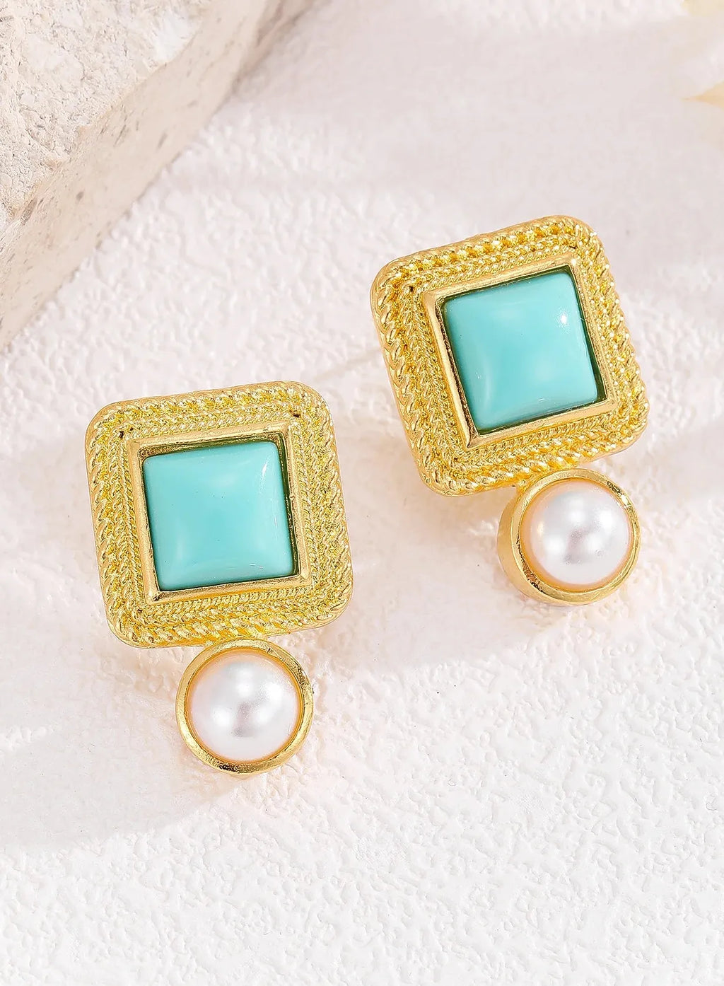 Bohemian Turquoise Pendant Earrings for Women Vintage Zinc Alloy Jewelry