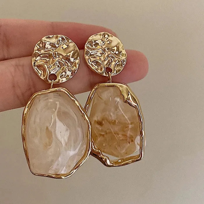 Korea 2026 Geometry Animal Zinc Alloy Resin Stud Earrings for Women Gift