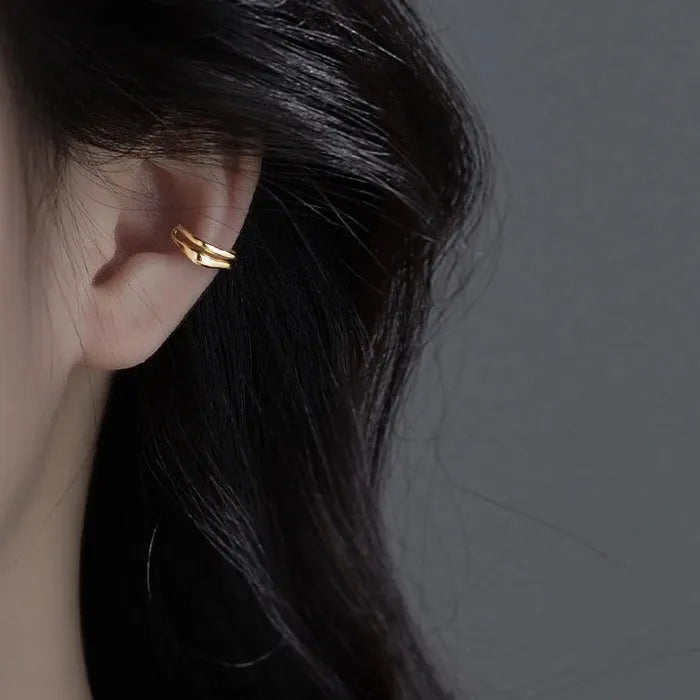 Zinc Alloy Non-Piercing Double Layer Ear Cuff Clip Earring Women Y2K