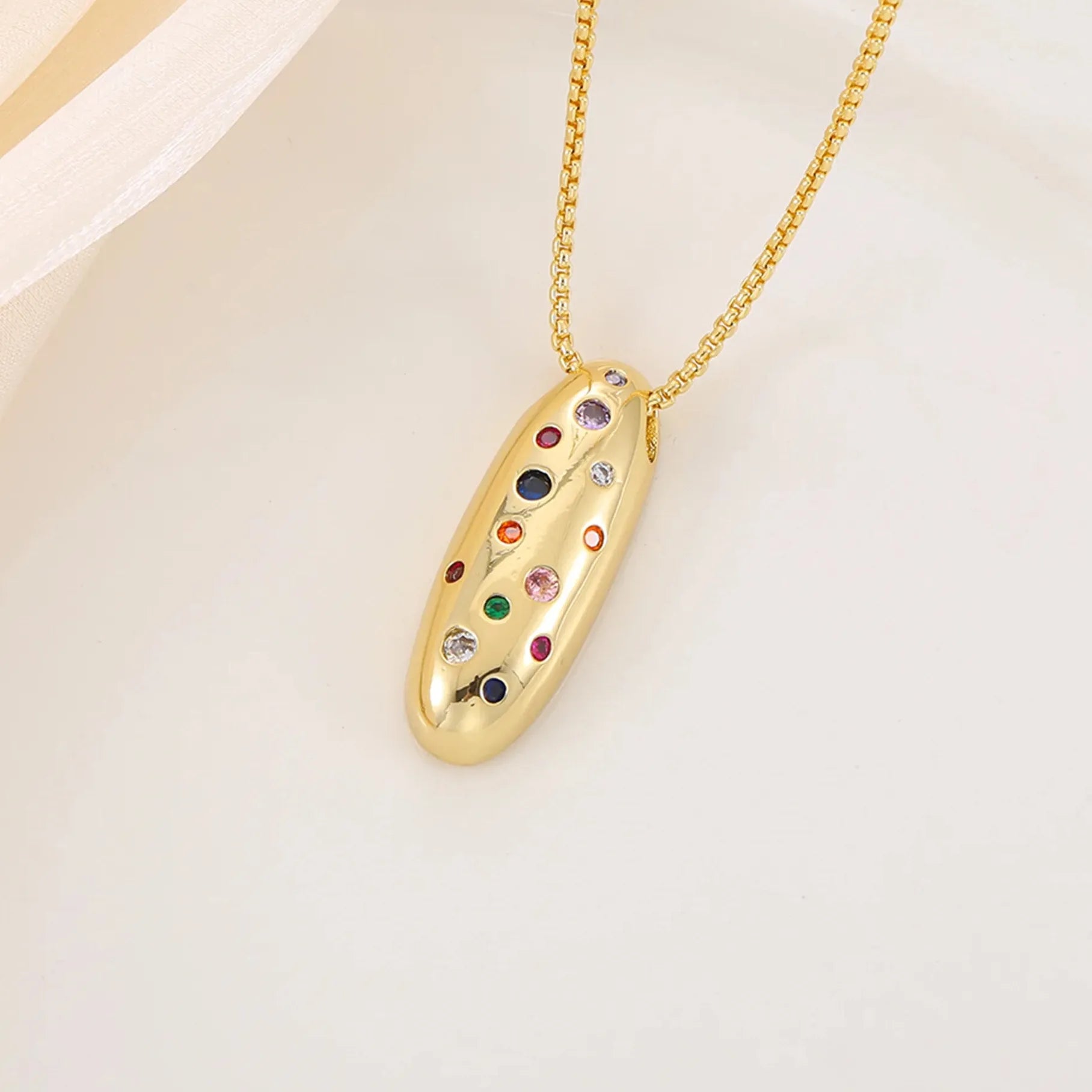 18K Gold Plated A-Z Letter Pendant Necklace for Women Gift Cubic Zirconia