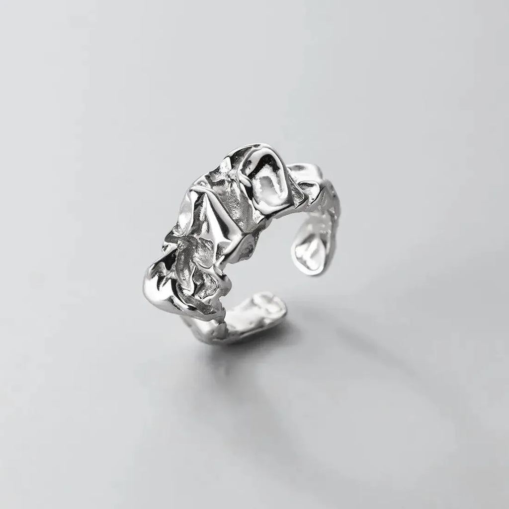 Elegant Silver Heart Ring for Women Girls Korea Fashion Jewelry Romantic Gift