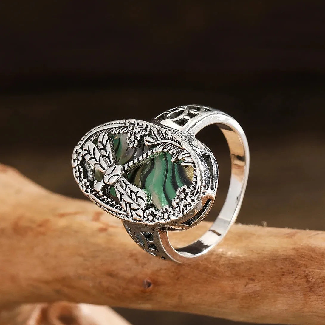 Vintage Silver Color Dragonfly Ring for Women Zinc Alloy Fashion Jewelry