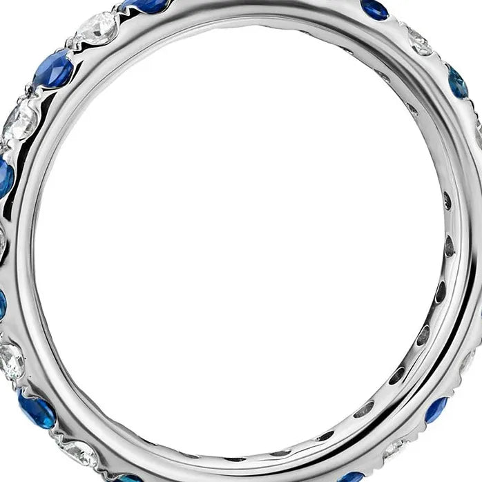 Stylish Blue Cubic Zirconia Brass Ring for Women Simple Design