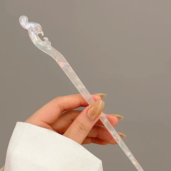 Carved Black Wooden Hair Sticks Traditional Chinese Hair Fork for Women