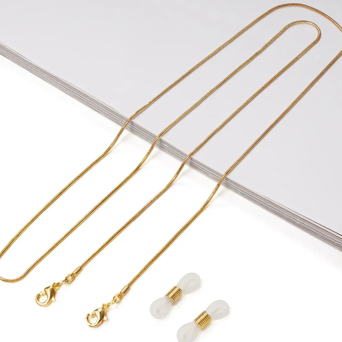 Fashion Woman Zinc Alloy Cylinder Bead Sunglasses Chain Eyeglasses Holder