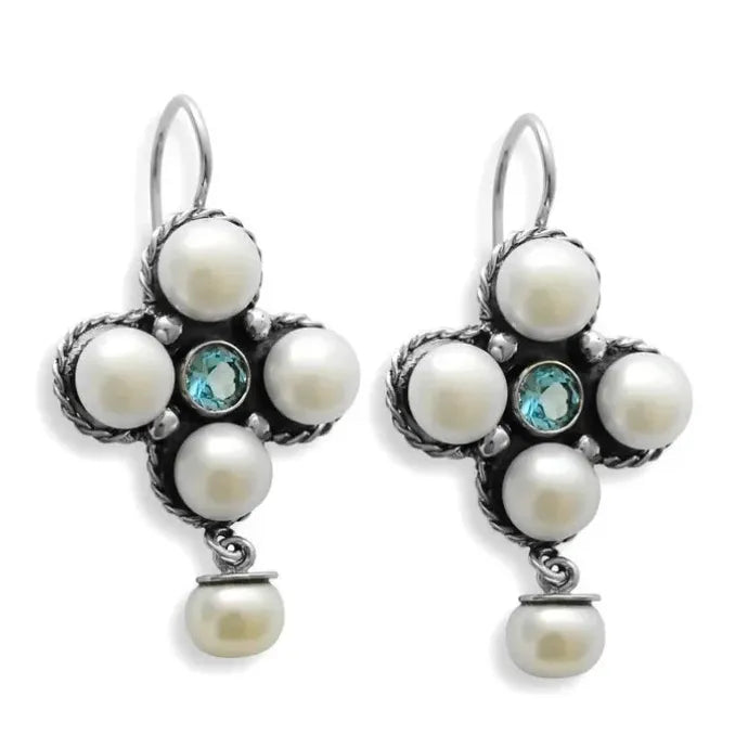 Retro Baroque Style Women's Earrings Elegant Pearl Inlay Zinc Alloy Jewelry