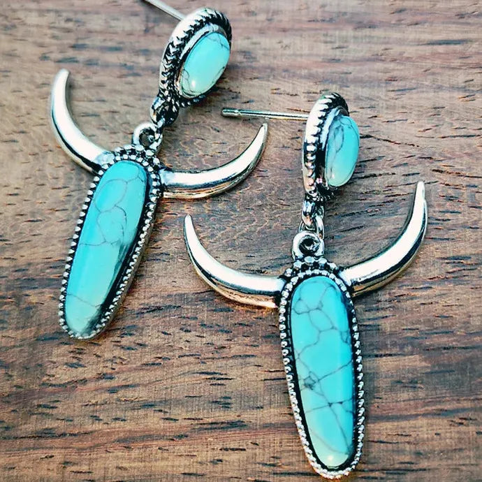 Vintage Turquoise Bohemian Drop Earrings Women Ethnic Zinc Alloy Jewelry Gift