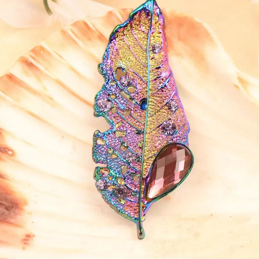 Luxury Colored Leaf Classic Brooch Gift for Men and Women