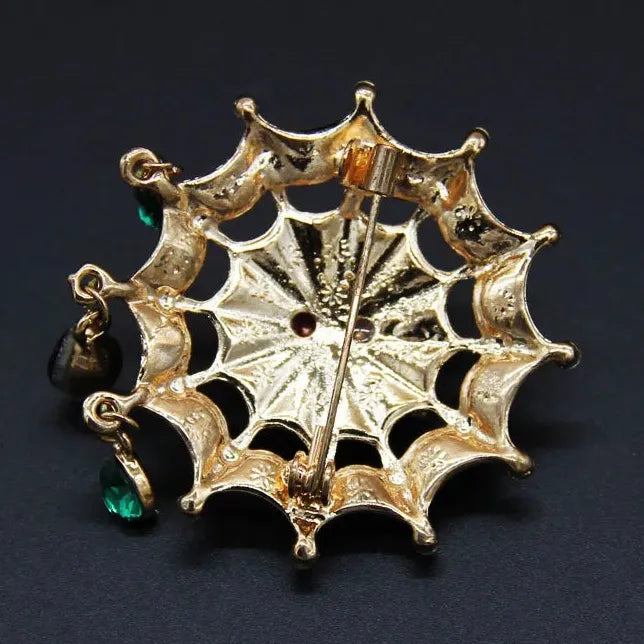 Vintage Korean Spider Brooch Rhinestone Jewelry for Men and Women