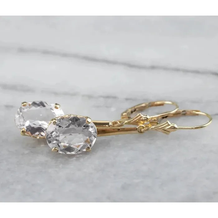 Water Drop Zircon Oval Crystal Pendant Earrings for Women Wedding Daily Wear Jewelry