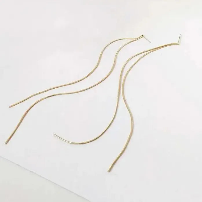 Minimalism Stainless Steel Geometric Tassel Drop Earrings for Women Gold Jewelry